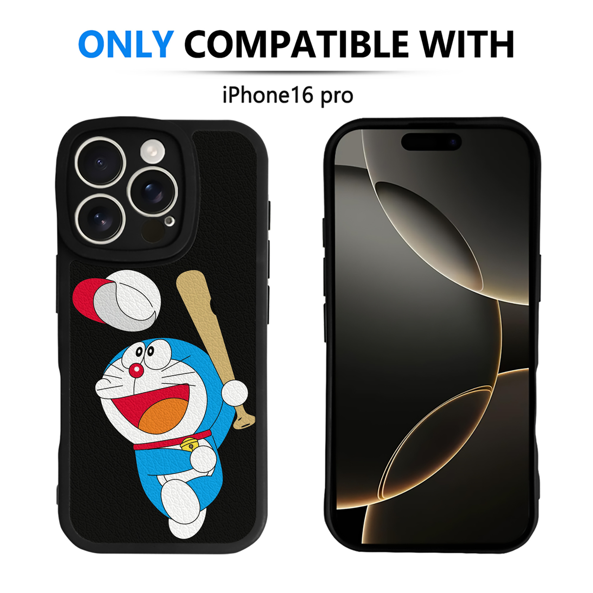 （画像用） ドラえもん Doraemon 【iPhone 16シリーズ対応】シリコンスマホケース（レザー調） 材質：シリコン